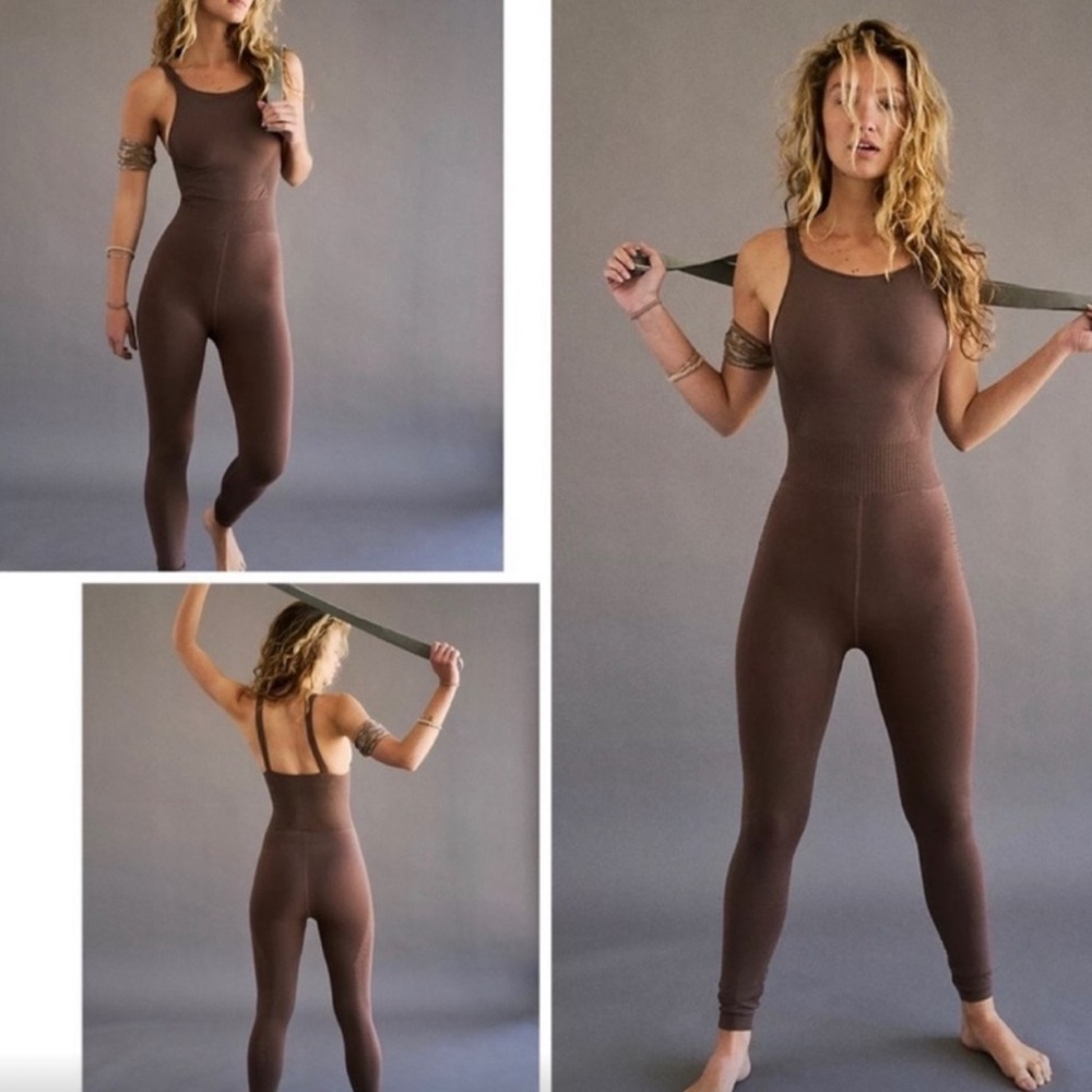 Free People Good Karma Onsie -Brown Women's Jumpsuit